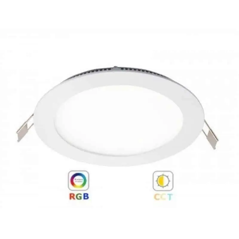 RGB-CCT LED panel, 6W, színes, állítható fehér színárnyalat, dimmelhető, süllyesztett, kerek, Philips Hue kompatibilis Legnépszerűbb