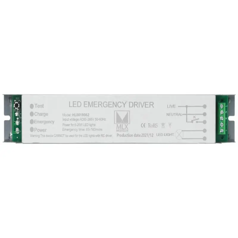 Vészvilágítás meghajtó, inverter LED panelekhez és LED fénycsövekhez (5-20 Watt) TESZTGOMBBAL Azonnali szállítás