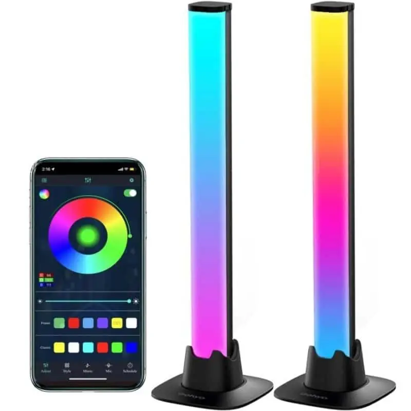 Asztali gamer lámpa RGB zenevezérlővel és futófénnyel 2db/csomag Outlet