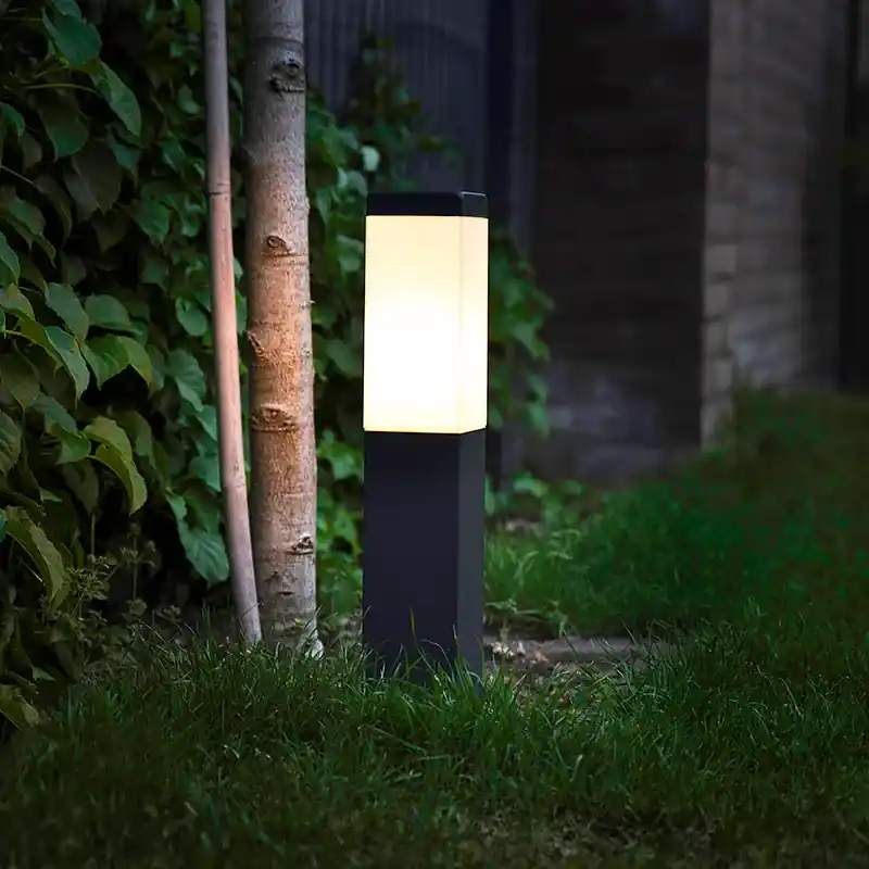 Modern kültéri oszloplámpa 45cm sötétszürke opállal IP44 - Malios Alacsony ár