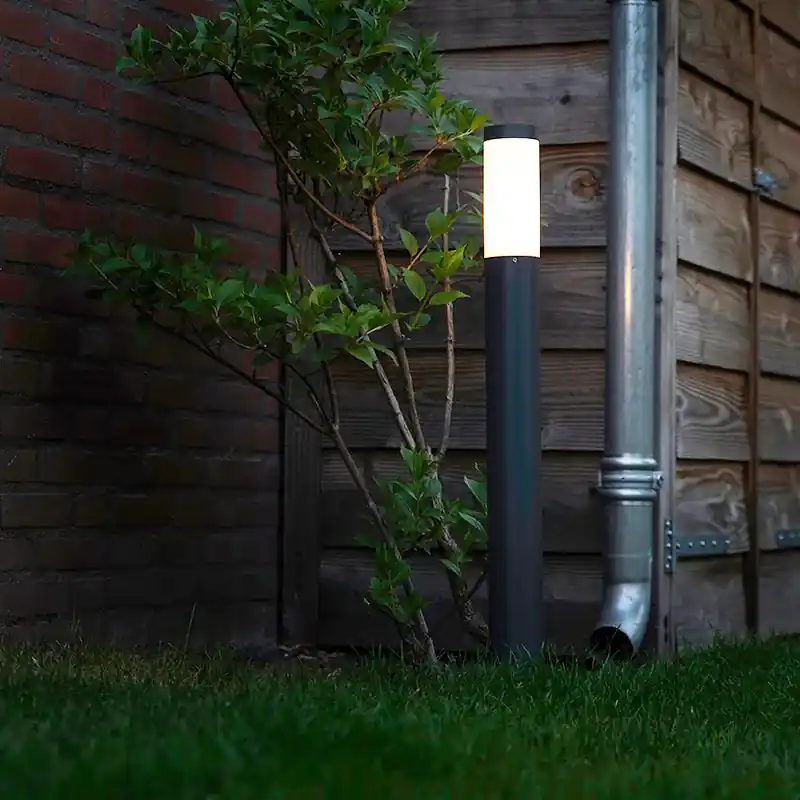 Antracit szürke oszloplámpa 80 cm IP44 opál - Rox Gyors szállítás