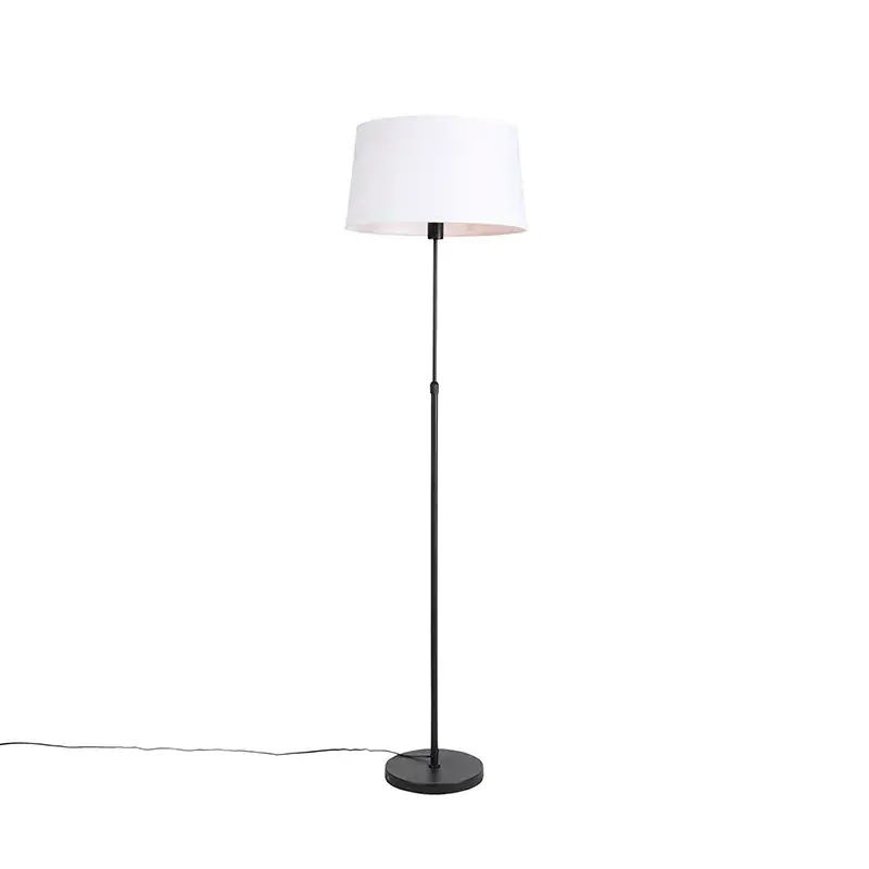 Olcsóbb Állólámpa fekete fehér vászonbúrával, 45 cm állítható - Parte