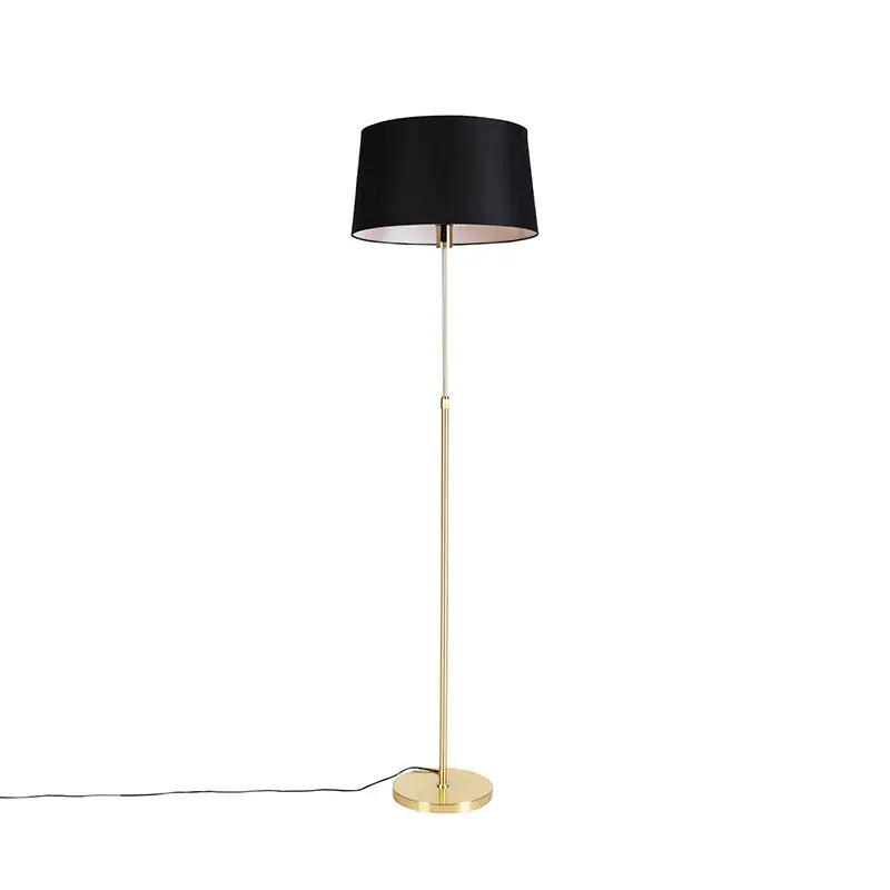 Állólámpa arany/bronz fekete vászon árnyékolóval 45 cm - Parte Gyors kiszállítás