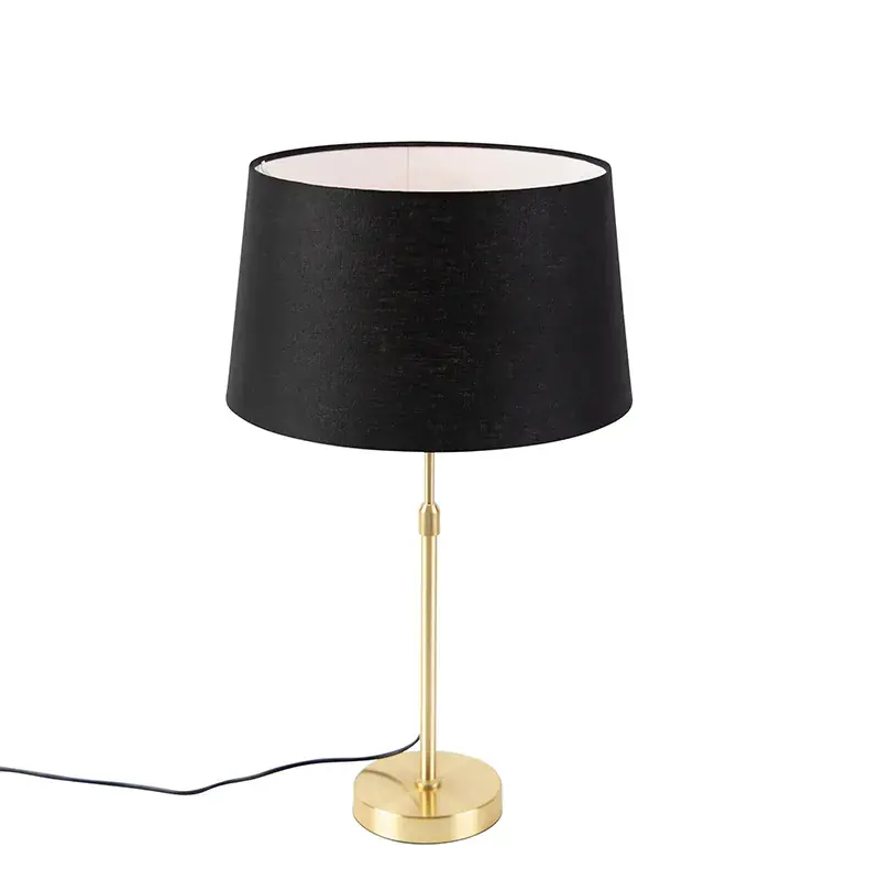 Asztali lámpa arany/bronz fekete vászon árnyékolóval 35 cm - Parte Expressz kézbesítés
