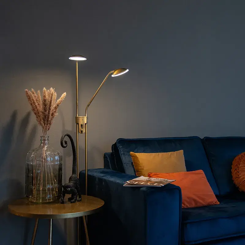 Népszerű Modern állólámpa bronz olvasólámpával, LED-del - Eva