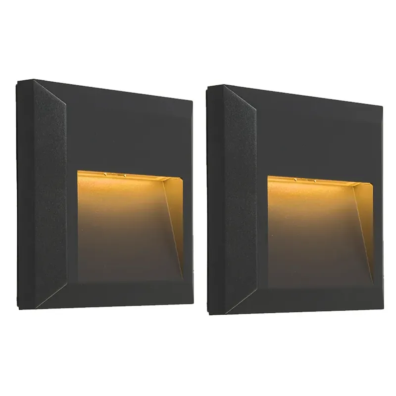 2 db modern fali lámpa szett sötétszürke LED-del - Gem 2 Outlet