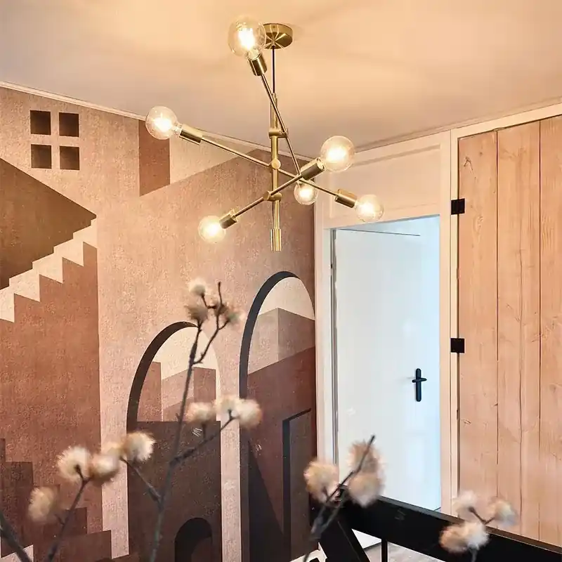 Art Deco lógólámpa sárgaréz 6 lámpás - Sydney Olcsó