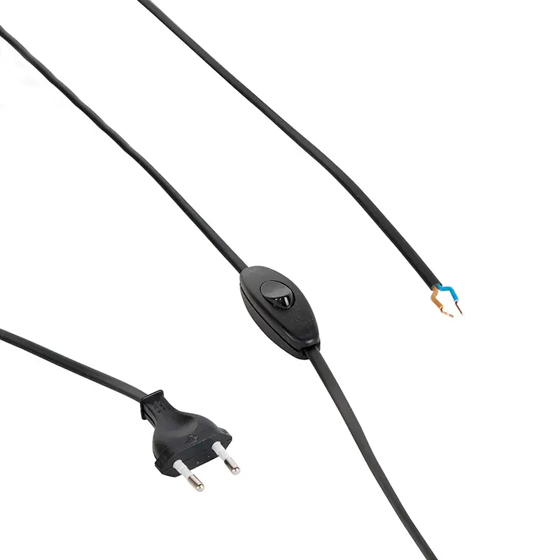 Vedd meg online Csatlakozókábel 80-120 cm kapcsolóval és dugóval fekete