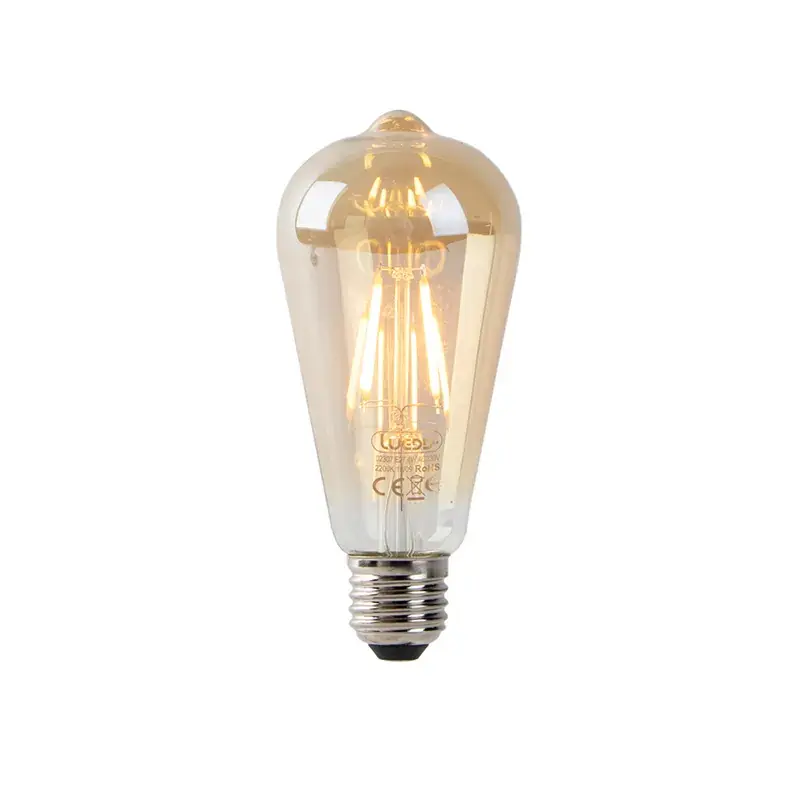 Expressz kézbesítés E27 LED izzó ST64 arany alkonyatérzékelővel 4W 400 lm 2200K