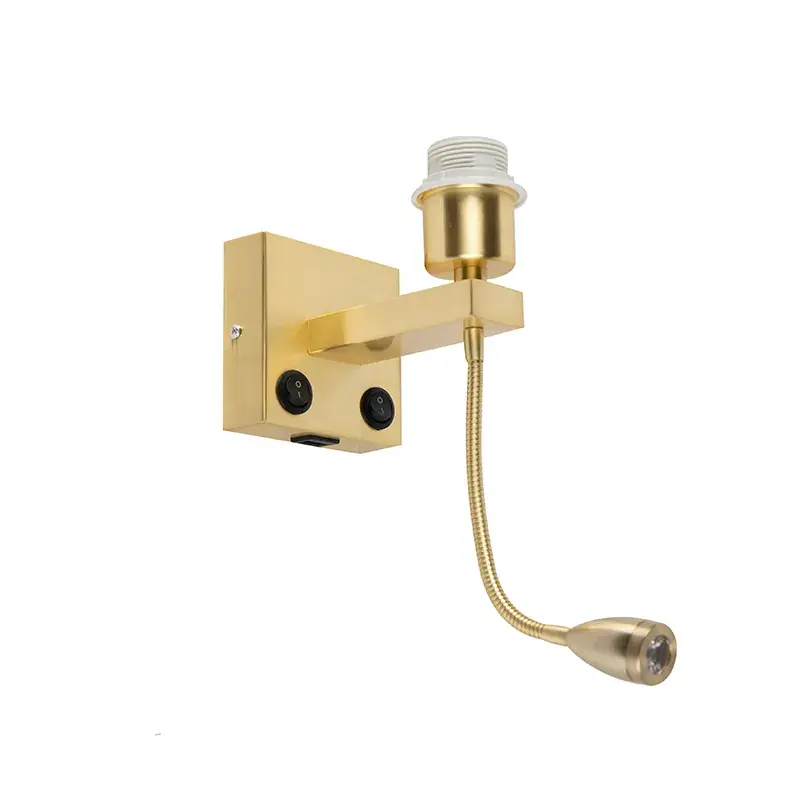 Art Deco fali lámpa arany USB-vel és rugalmas karral - Brescia Combi Különleges ajánlat