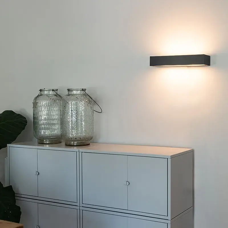Kiárusítás Design téglalap alakú fali lámpa fekete 35 cm - Houx