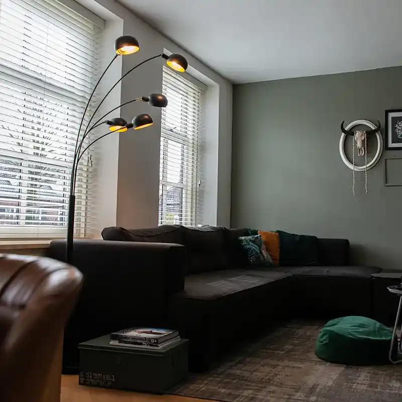 Design állólámpa fekete 5-lámpás - Sixties Marmo Vásárlói kedvenc