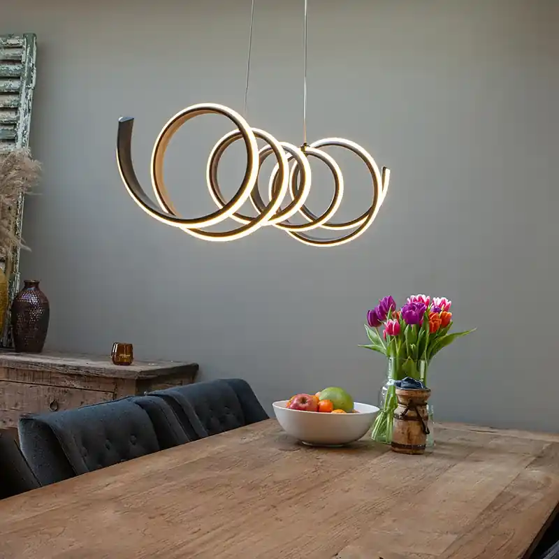 Szuper akció Design lógólámpa fekete, fényerőszabályozóval, LED-del, nagy - Twisted