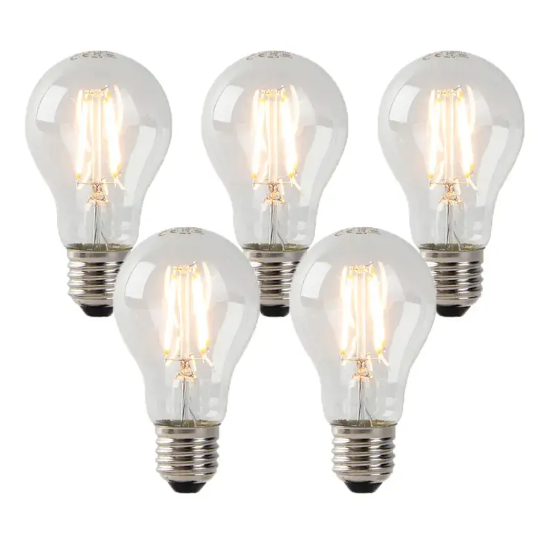 5 db-os készlet E27 LED izzó átlátszó 3W 250lm 2200K Gyors szállítás