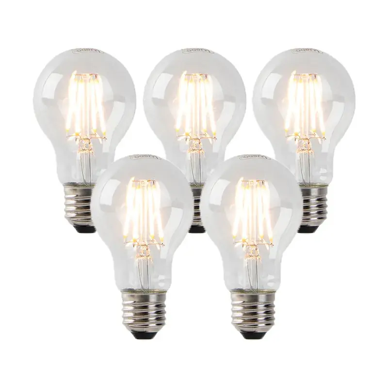 5 db-os készlet, dimmelhető E27 LED izzó, átlátszó üveg, 4W, 320lm, 2200K Újdonság