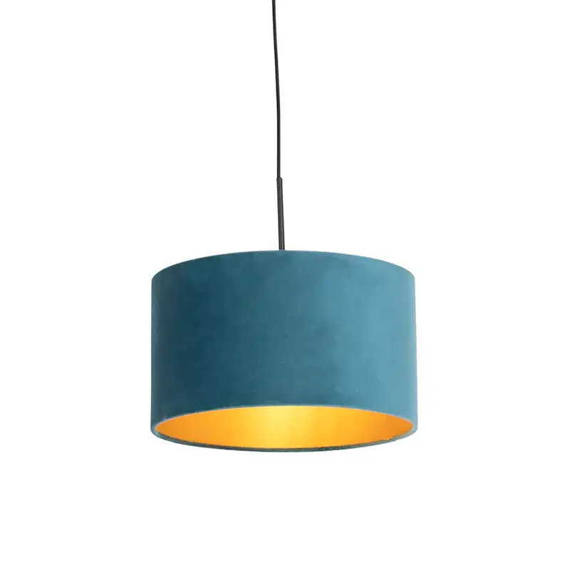 Lógólámpa kék bársony árnyékolóval, arannyal 35 cm - Combi Outlet