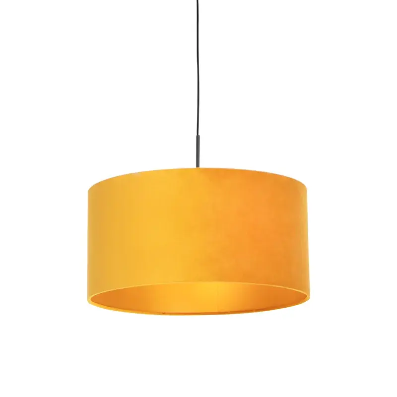 Fekete lógólámpa sárga bársony árnyékolóval és arannyal 50 cm - Combi Legjobb ár