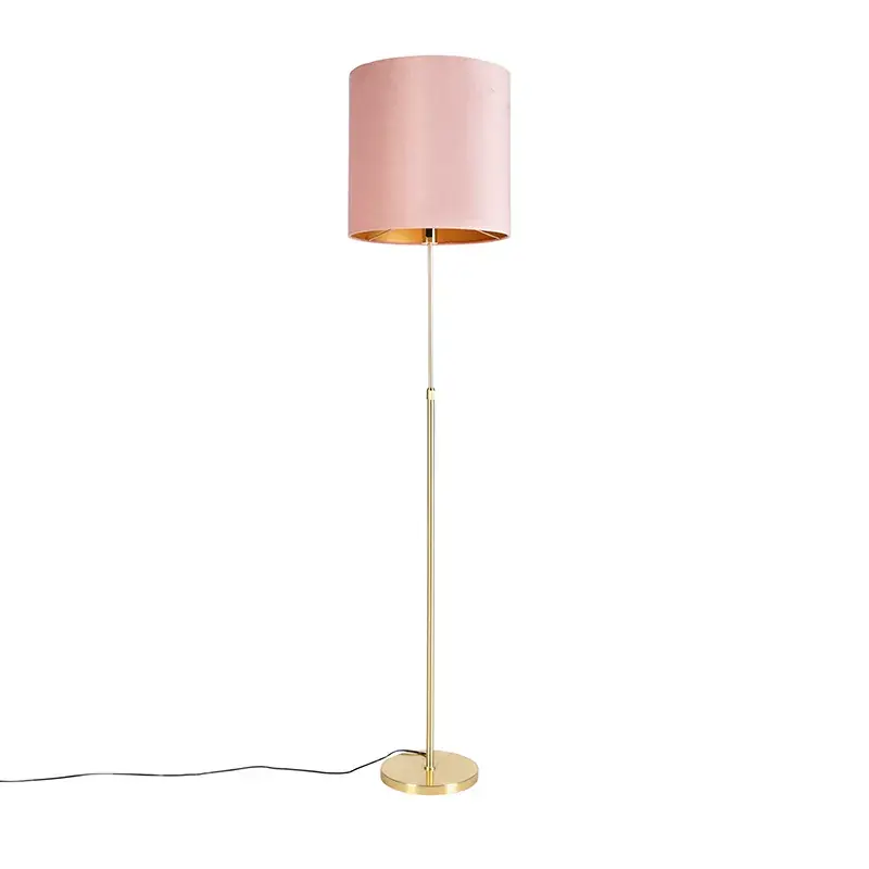 Állólámpa arany/bronz rózsaszín bársony búrával 40/40 cm - Parte Legjobb ár