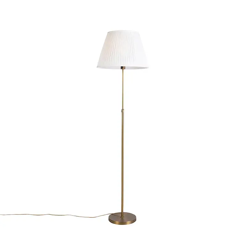Kiárusítás Állólámpa bronz színű, redőzött árnyékolóval, krém színű, 45 cm, állítható - Parte