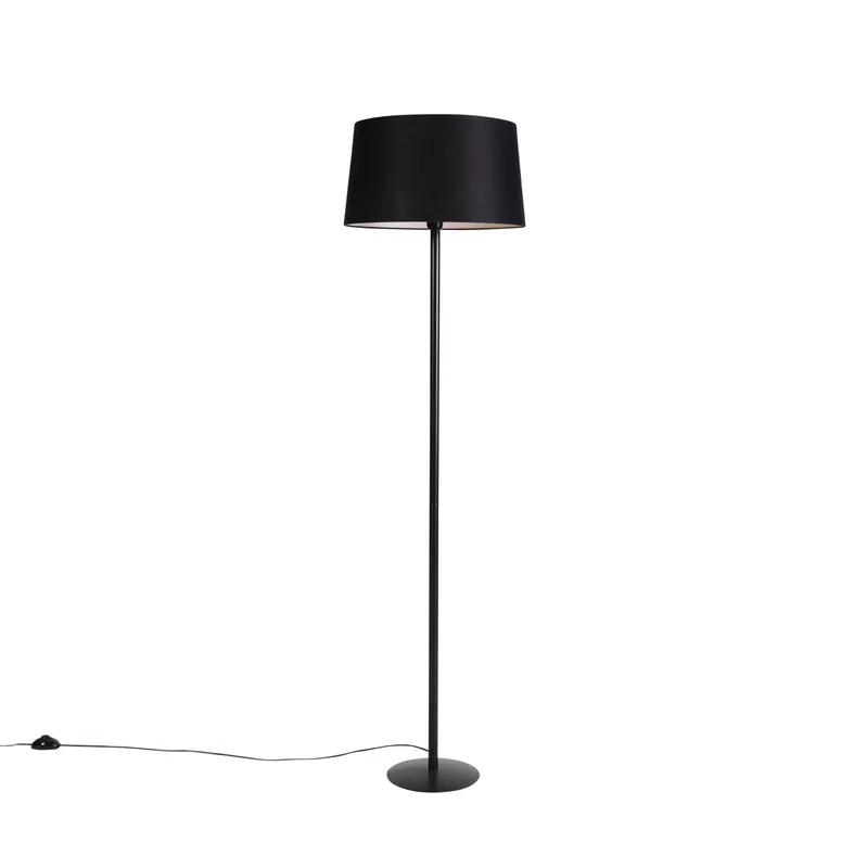 Vedd meg most Fekete állólámpa vászonbúrával fekete 45 cm - Simplo