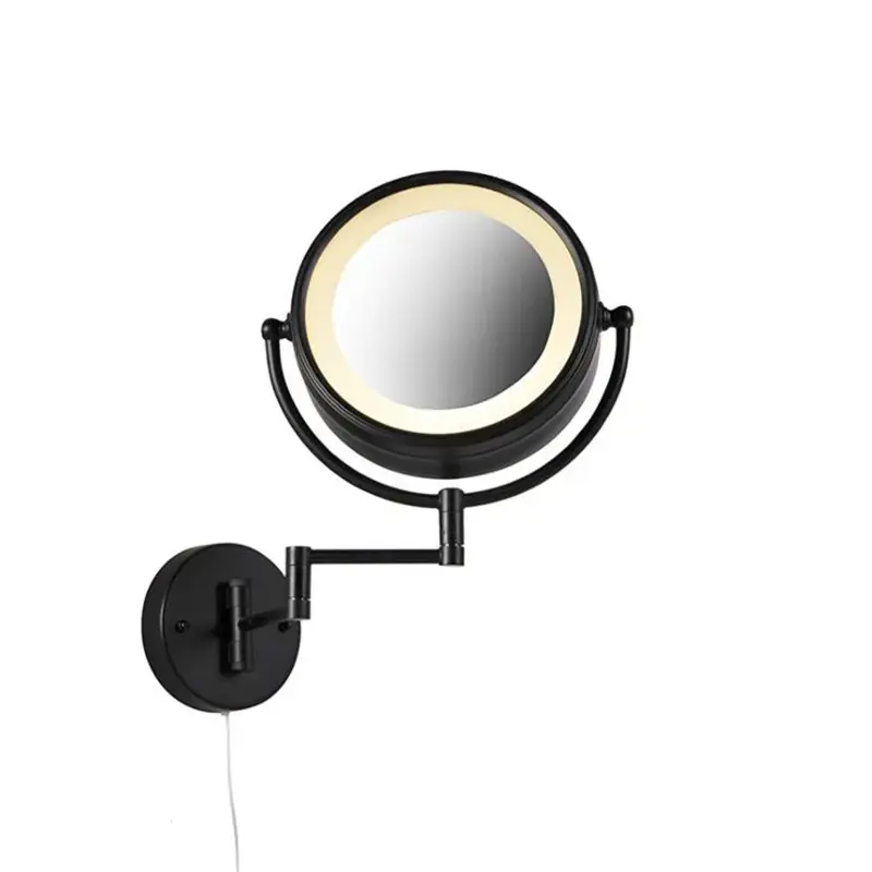Nézd meg most Design fali tükör fekete, beépített LED-del, állítható, IP44, húzózsinórral - Vicino
