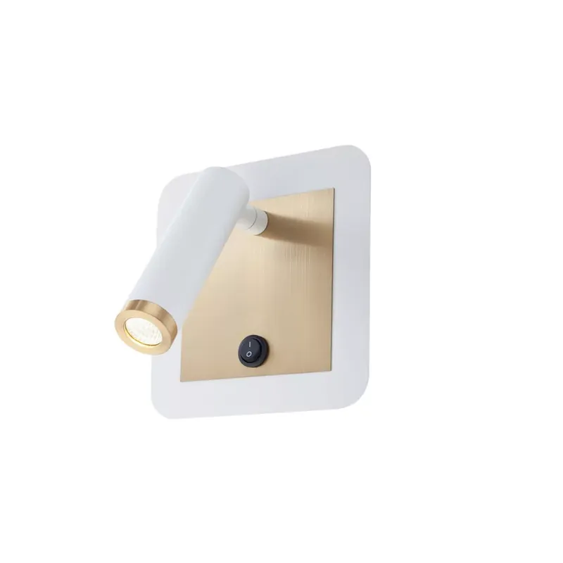 Árengedmény Closer fehér–arany LED falilámpa, elegáns design, beépített kapcsoló, 3000K