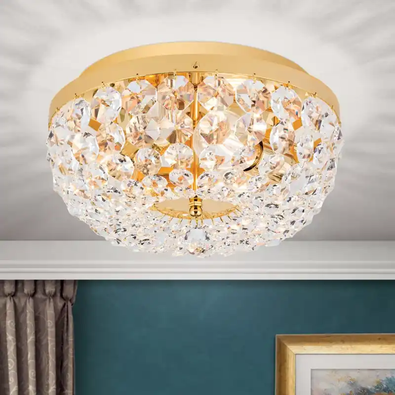 Vásárlói kedvenc Kristály mennyezeti lámpa, SHERATON, 35 cm, arany