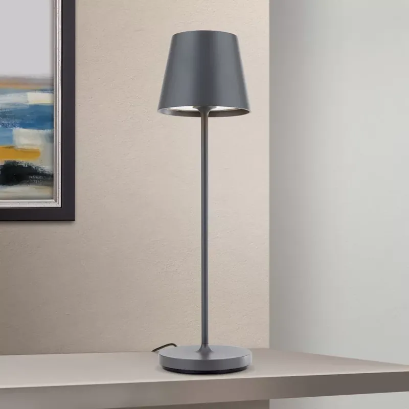 Akkumlátoros asztali lámpa, CANDELIGHT, antracit Korlátozott ajánlat