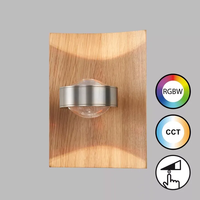 LED fali lámpa, SHINE-WOOD, nikkel, RGW Outlet