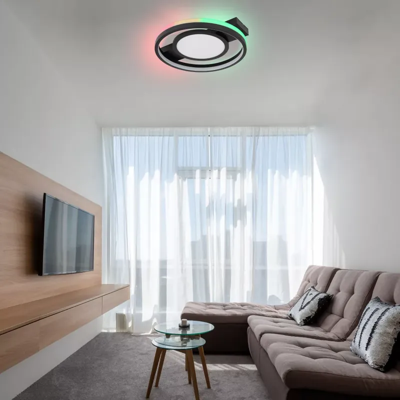 Vedd meg online GISELL LED mennyezeti lámpa, matt fekete 1200 lumen