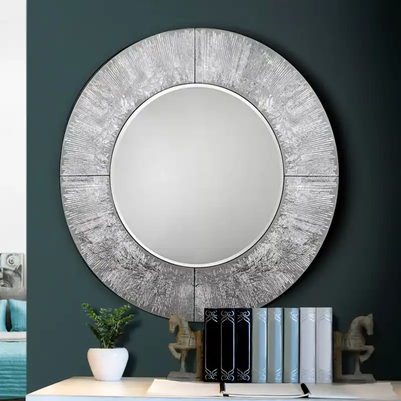 Vásárlói kedvenc Modern fali tükör, AURORA, kerek, ezüst