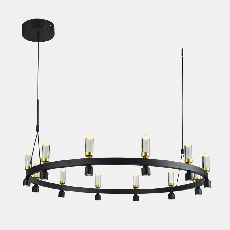 Almelo LED függőlámpa, arany-fekete, átlátszó, 3103 Lm/3000 K Szuper akció