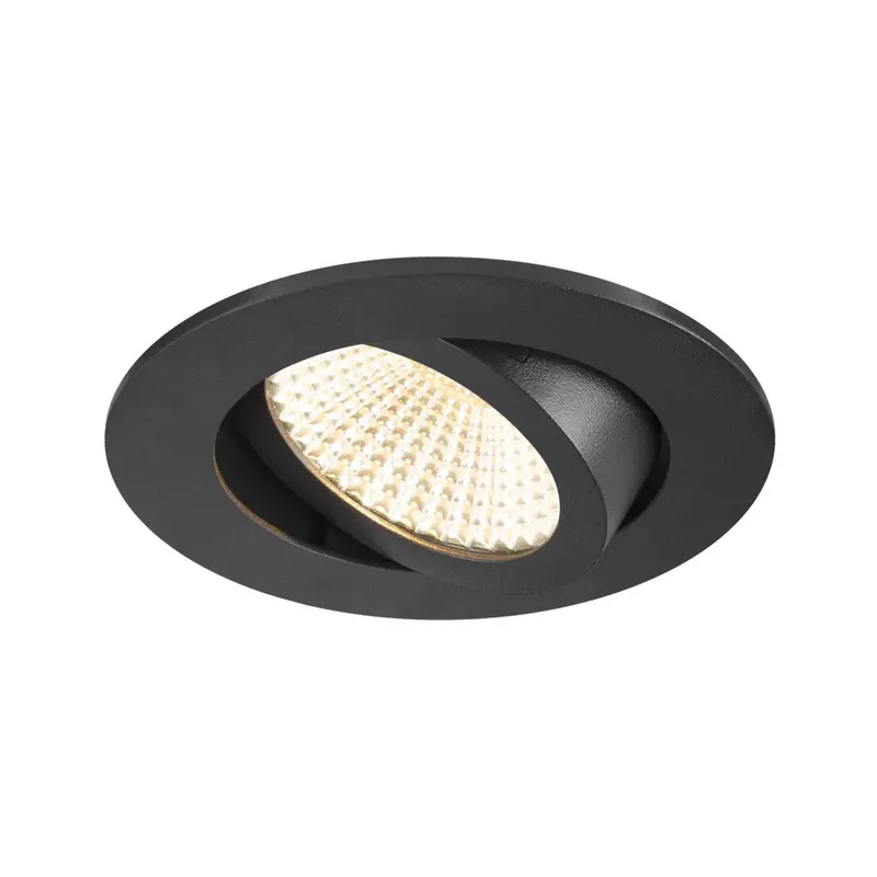 NEW TRIA 68 fekete 1800-3000K 60° színhőmérséklet és fényerőszabályozós kerek billenthető mennyezeti süllyesztett LED spot lámpa Vásárlói kedvenc