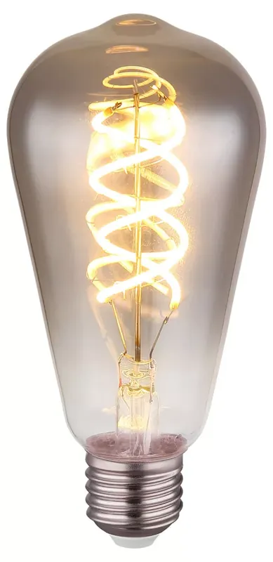 Kiárusítás Globo DUBAN 11405FS ST64 füstszínű, fényerő-szabályozható LED fényforrás, E27, 6,5W, 2000K, 220 lm