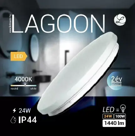 Lagoon 24 W-os ø320 mm kerek natúr fehér mennyezeti lámpa IP44-es védettségű Vásárlói kedvenc
