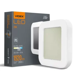 Videx Vika 24 W-os 320x320mm négyzet alakú fehér mennyezeti lámpa IP65-ös védettségű Ajánlat
