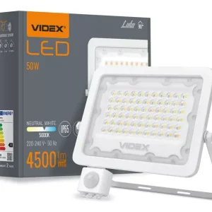 Videx Luka 50 W-os mozgásérzékelős natúrfehér LED reflektor Szezonális akció