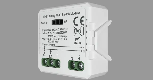 Gyors szállítás DENKIRS DENKIRS RL fehér Slim LED mágneses sínes rendszerhez egycsatornás relé-kapcsoló (DEN-RL/EU-1001-SM) 1 izzós