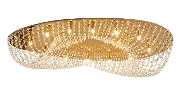 Luxera Elipthon arany-átlátszó kristály mennyezeti lámpa (LUX-62442) G9 12 izzós IP20 Vedd meg online