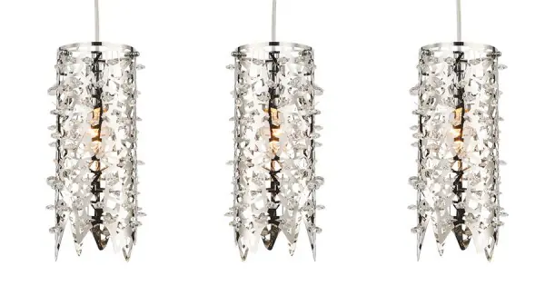 Luxera Vitra ezüst-átlátszó kristály függesztett lámpa (LUX-64366) E14 3 izzós IP20 Azonnal elérhető