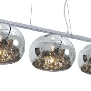 Korlátozott ajánlat Luxera Sphera króm-átlátszó függesztett lámpa (LUX-46039) G9 3 izzós IP20