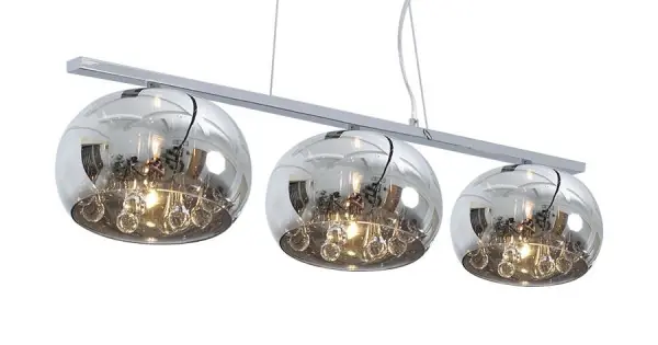 Korlátozott ajánlat Luxera Sphera króm-átlátszó függesztett lámpa (LUX-46039) G9 3 izzós IP20