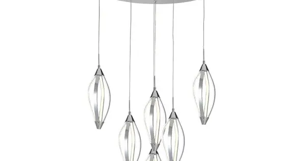 Biztonságos vásárlás Luxera Sakura króm LED függesztett lámpa (LUX-61305) LED 6 izzós IP20