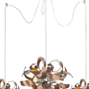 Luxera Ribbon króm-réz függesztett lámpa (LUX-64420) G9 9 izzós IP20 Kedvezményes ár