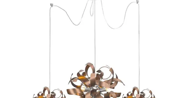 Luxera Ribbon króm-réz függesztett lámpa (LUX-64420) G9 9 izzós IP20 Kedvezményes ár