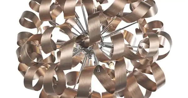 Szuper ajánlat Luxera Ribbon króm-réz függesztett lámpa (LUX-64359) G9 12 izzós IP20