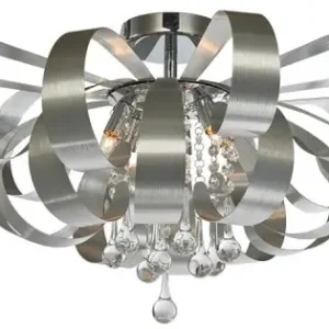 Olcsó Luxera Ribbon Crystal króm-szürke kristály mennyezeti lámpa (LUX-64410) G9 6 izzós IP20