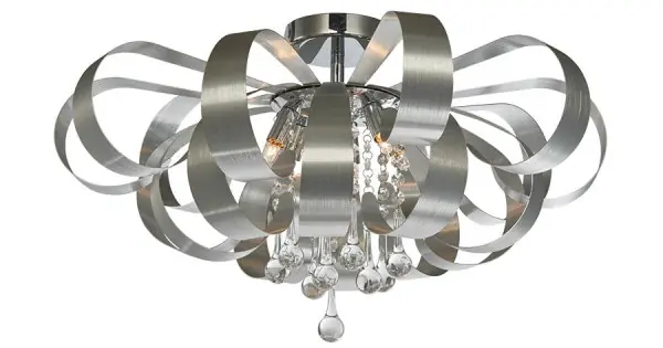 Olcsó Luxera Ribbon Crystal króm-szürke kristály mennyezeti lámpa (LUX-64410) G9 6 izzós IP20