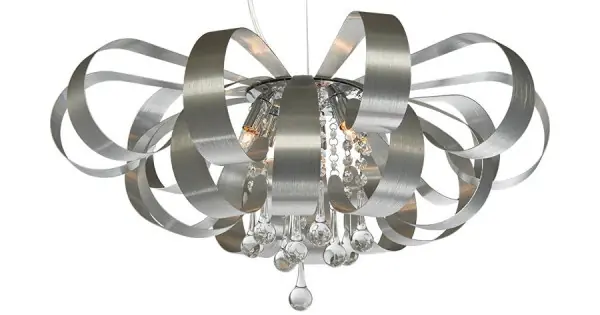 Csak ma Luxera Ribbon Crystal króm-szürke kristály függesztett lámpa (LUX-64409) G9 6 izzós IP20