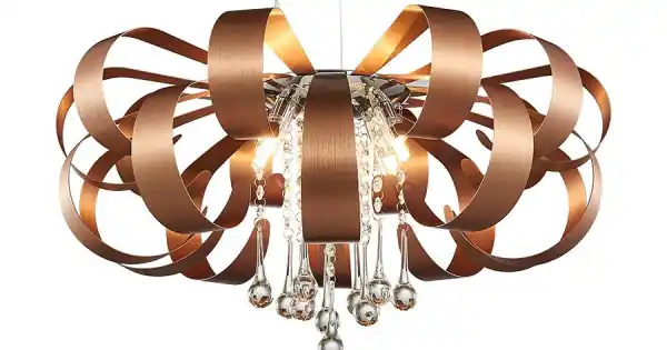 Luxera Ribbon Crystal króm-réz kristály függesztett lámpa (LUX-64408) G9 6 izzós IP20 Prémium